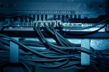 Network wires in the server rack