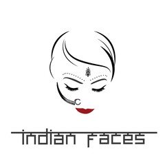 Illustration depicting a woman's face with Indian ornaments