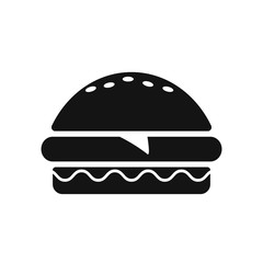 Burger logo. Fast food icon. Burger vector silhouette