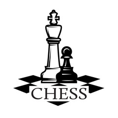 Vector monochrome pattern on chess theme with chess