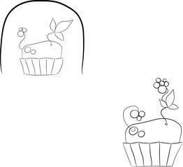 homemade muffin that can be colored. vector icon.