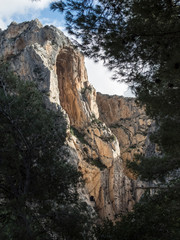 Fototapeta na wymiar Rock formation in Caminito del Rey