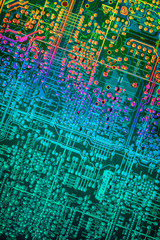 Circuit Board Multicolored Background