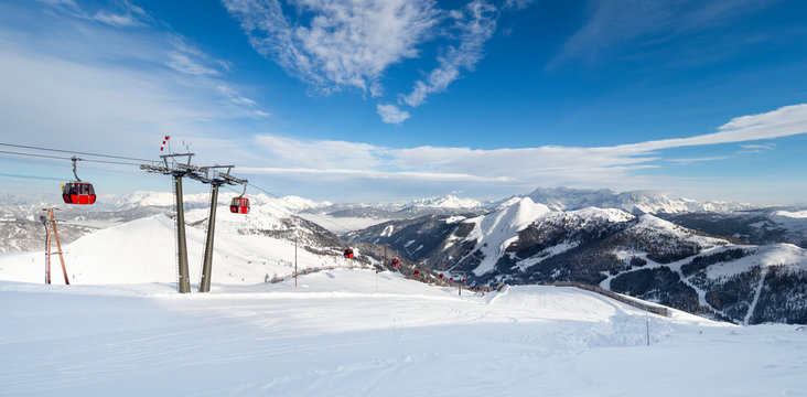 Zauchensee ski area in Salzburg land, Austrian Alps