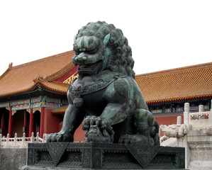 Fototapeta na wymiar statue of a chinese lion