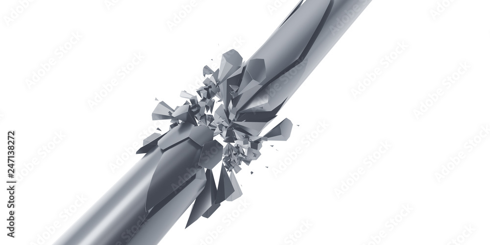 Aufkleber abstract 3d render of broken line, modern background design with cracked shape