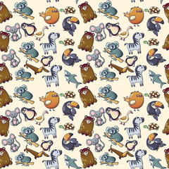 Cute animal pattern seamless. Cartoon of cute animal vector pattern seamless for web, poster and wrapping paper