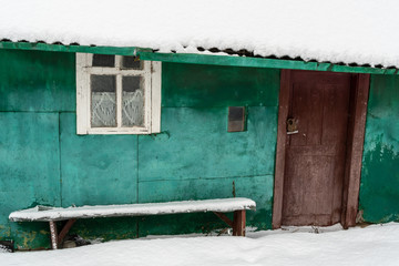 Old building in snowy winter season