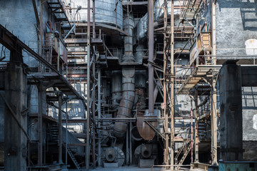 The old equipment at a thermal power plant