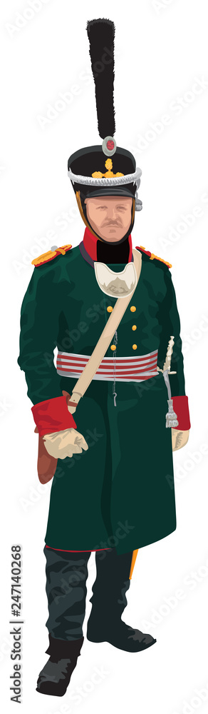 Wall mural Russian infantry officer around year 1812