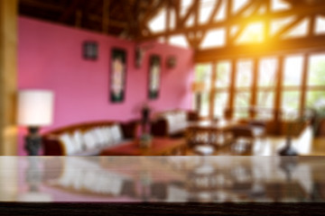 Table background of free space and home interior 