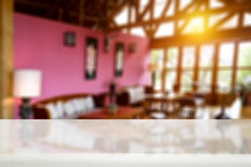 Table background of free space and home interior 