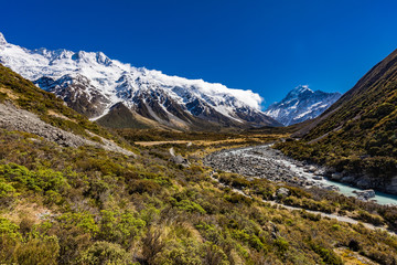 Fototapeta na wymiar Hooker Valley Track in Aoraki National Park, New Zealand, South Island