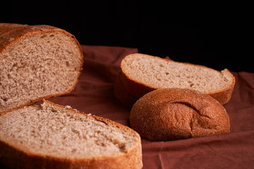 Fresh homemade bread. Crisp. Bread at leaven. Unleavened bread. dietary bread