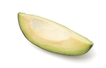 Slice of avocado isolated