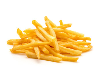 potato fry on white isolated background