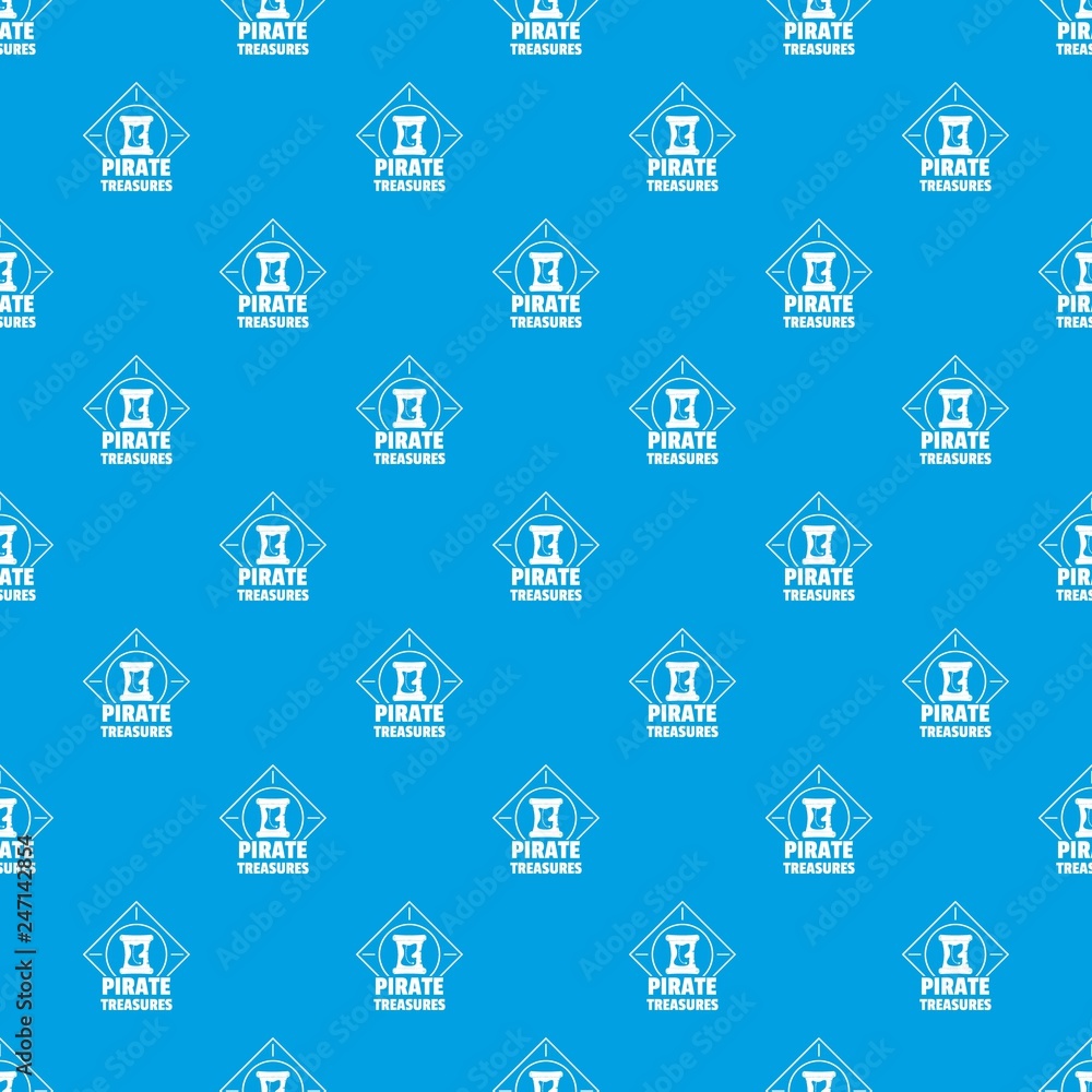 Poster pirate pattern vector seamless blue repeat for any use