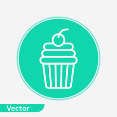Muffin vector icon sign symbol