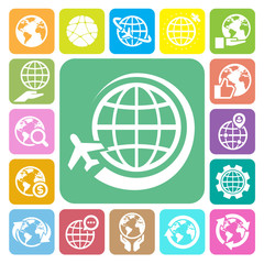 Earth vector icons set