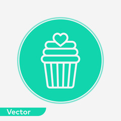 Muffin vector icon sign symbol