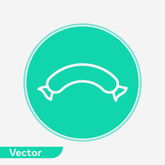 Fototapeta premium Sausage vector icon sign symbol