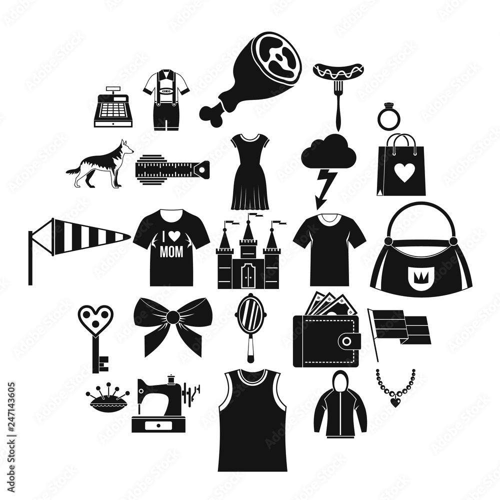 Poster mannerism icons set. simple set of 25 mannerism vector icons for web isolated on white background