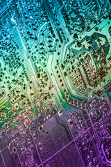 Circuit Board Multicolored Background