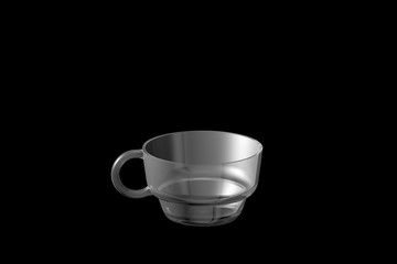 3D illustration of punch or toddy cup isolated on black - drinking glass render