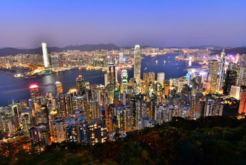 香港　ビクトリアピークからの夜景