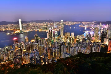 Fotobehang 香港　ビクトリアピークからの夜景 © butterfly0124