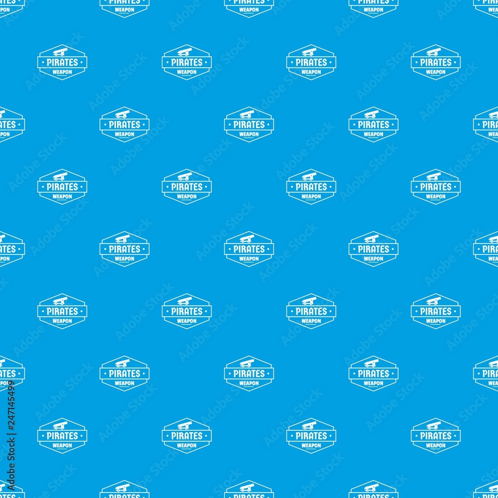 Poster pirate cannon pattern vector seamless blue repeat for any use