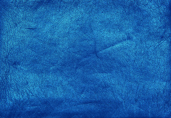 Blue leather texture or background