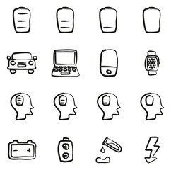 Battery or Power Icons Freehand 
