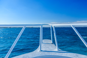 View on a Red sea from the yacht bow