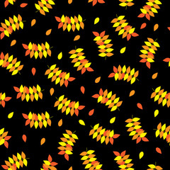 Yellow leaves seamless pattern