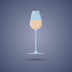 A glass of champagne, icon. Abstract concept. Vector illustration