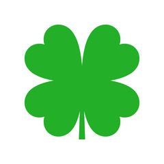 Four-leaf clover green. Luck symbol. Vector icon.