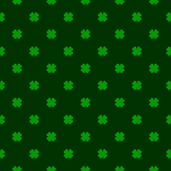 Four leaf clover seamless pattern. Irish ornament. Vector illustration.