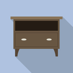 Nightstand icon. Flat illustration of nightstand vector icon for web design