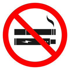 NO SMOKING, NO VAPING combined sign. Printable sticker. Vector. - obrazy, fototapety, plakaty