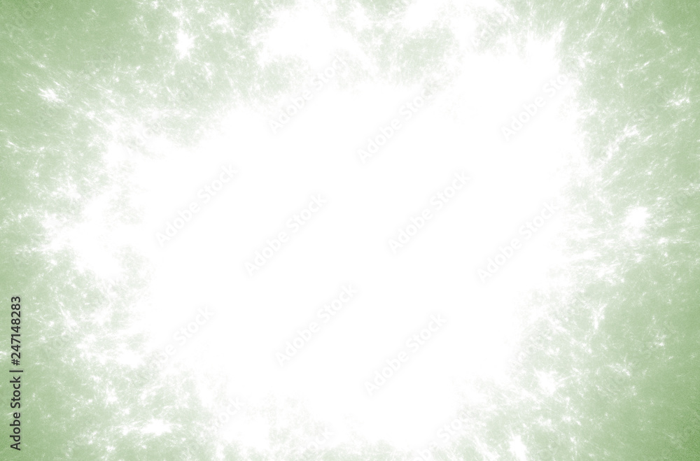 Poster white fractal pattern on green background. fantasy fractal texture. digital art. 3d rendering. compu