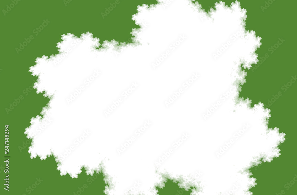 Poster white fractal pattern on green background. fantasy fractal texture. digital art. 3d rendering. compu