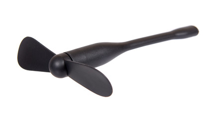 Black plastic USB fan for mobile devices or power bank.