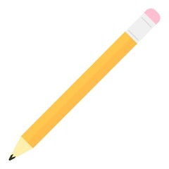 Yellow pencil icon. Flat illustration of yellow pencil vector icon for web design