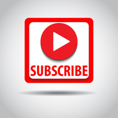 SUBSCRIBE - button color with shadow. Vector illustration