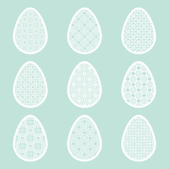 Easter egg with geometric pattern. Laser Cutting template