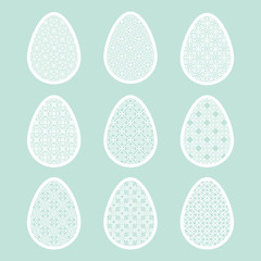 Easter egg with geometric pattern. Laser Cutting template