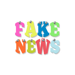 Fake news text on stickers. Vector illustartion.