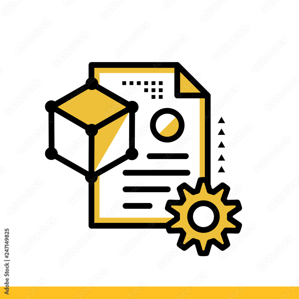 Poster linear icon project file. 3d printing, modeling. suitable for banners, mobile application, website, 