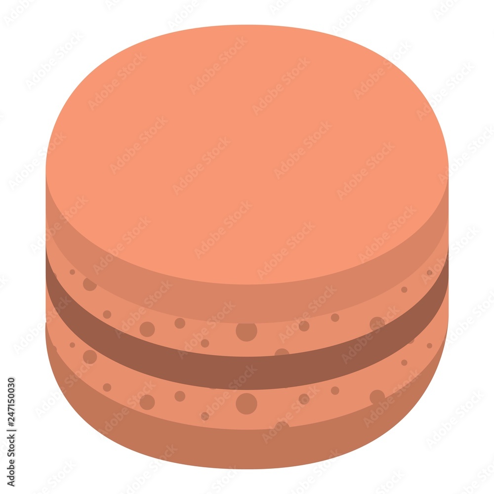 Poster cacao macaroon icon. isometric of cacao macaroon vector icon for web design isolated on white backgr